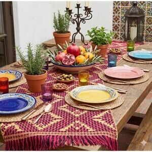 Handmade OAXACAN Table Bed Console Dresser Runner Embroidery Geometric Linens